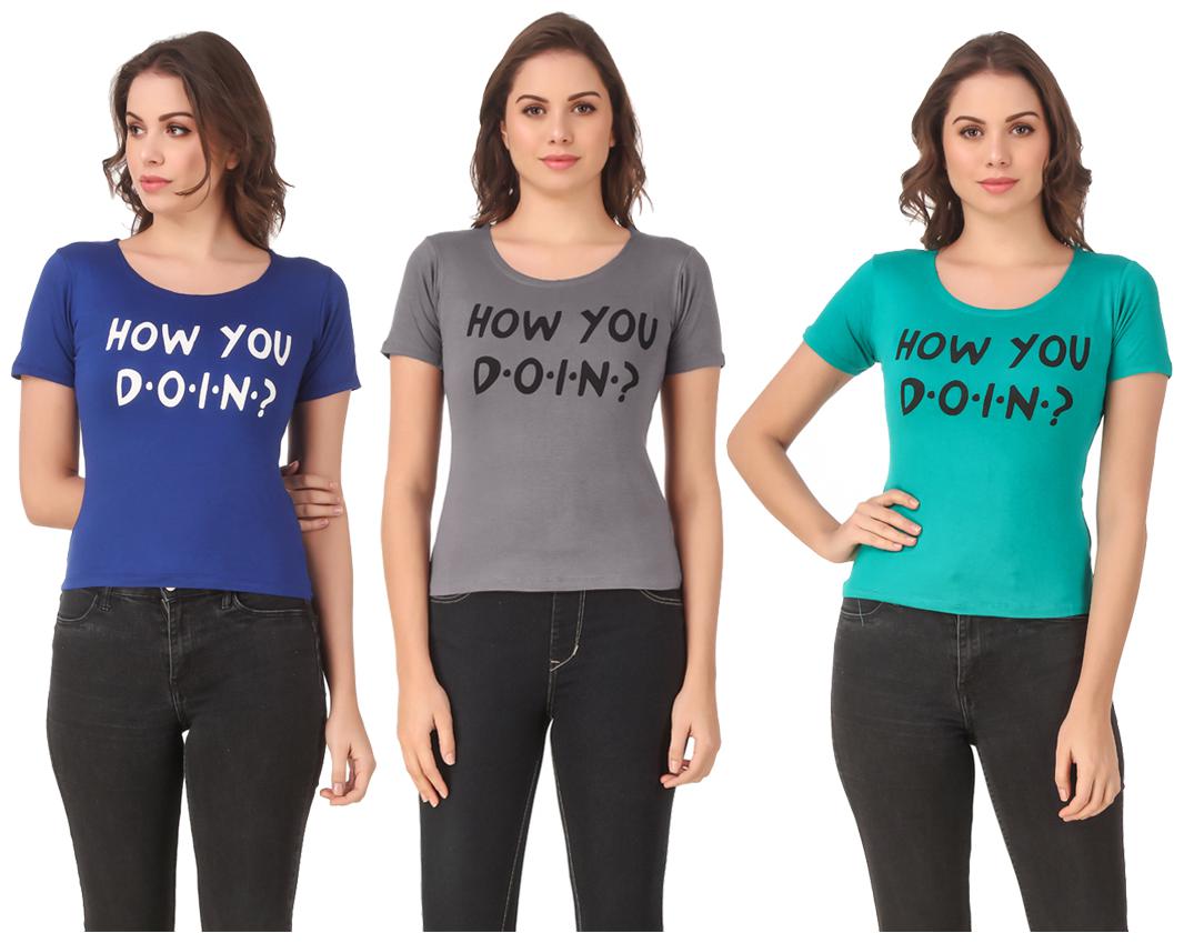 

Krishty Trading Lycra Casual Regular T Shirt Multi
