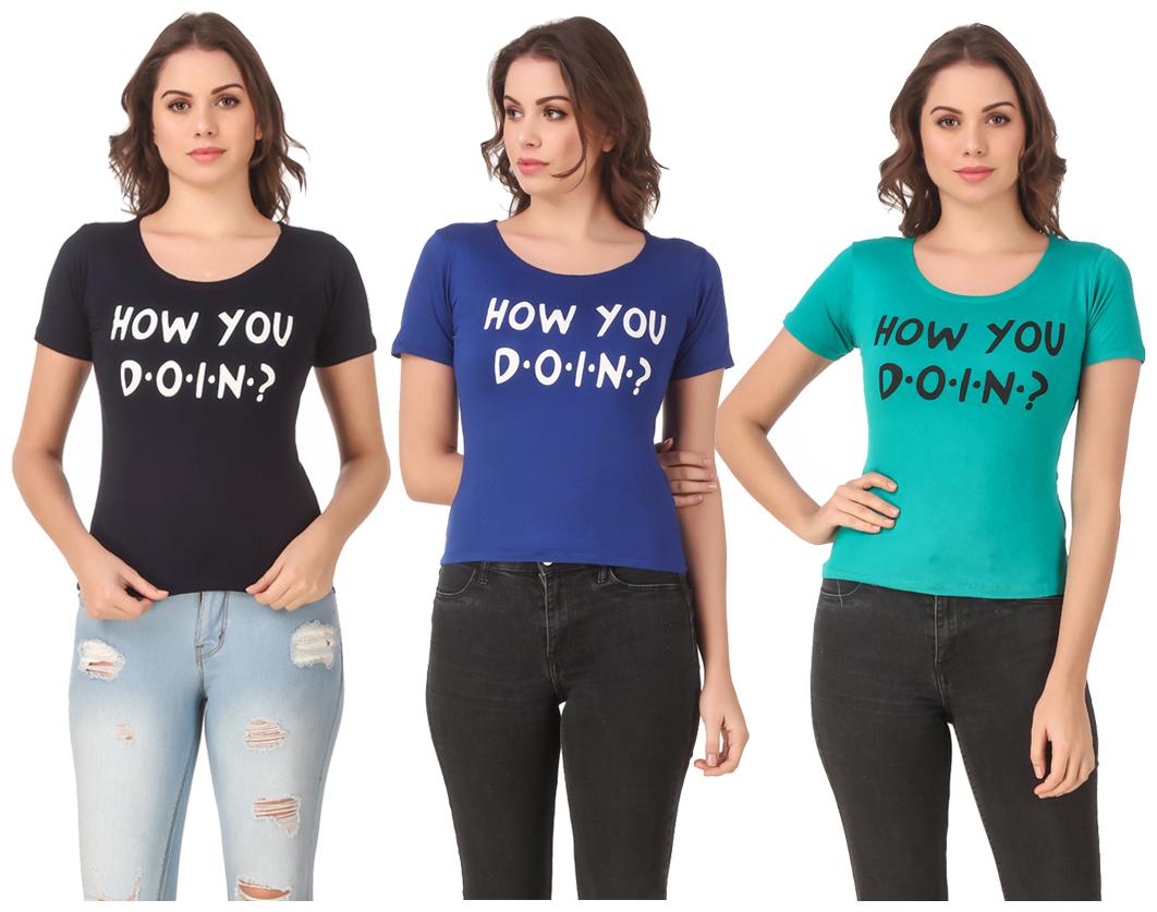 

Krishty Trading Lycra Casual Regular T Shirt Multi