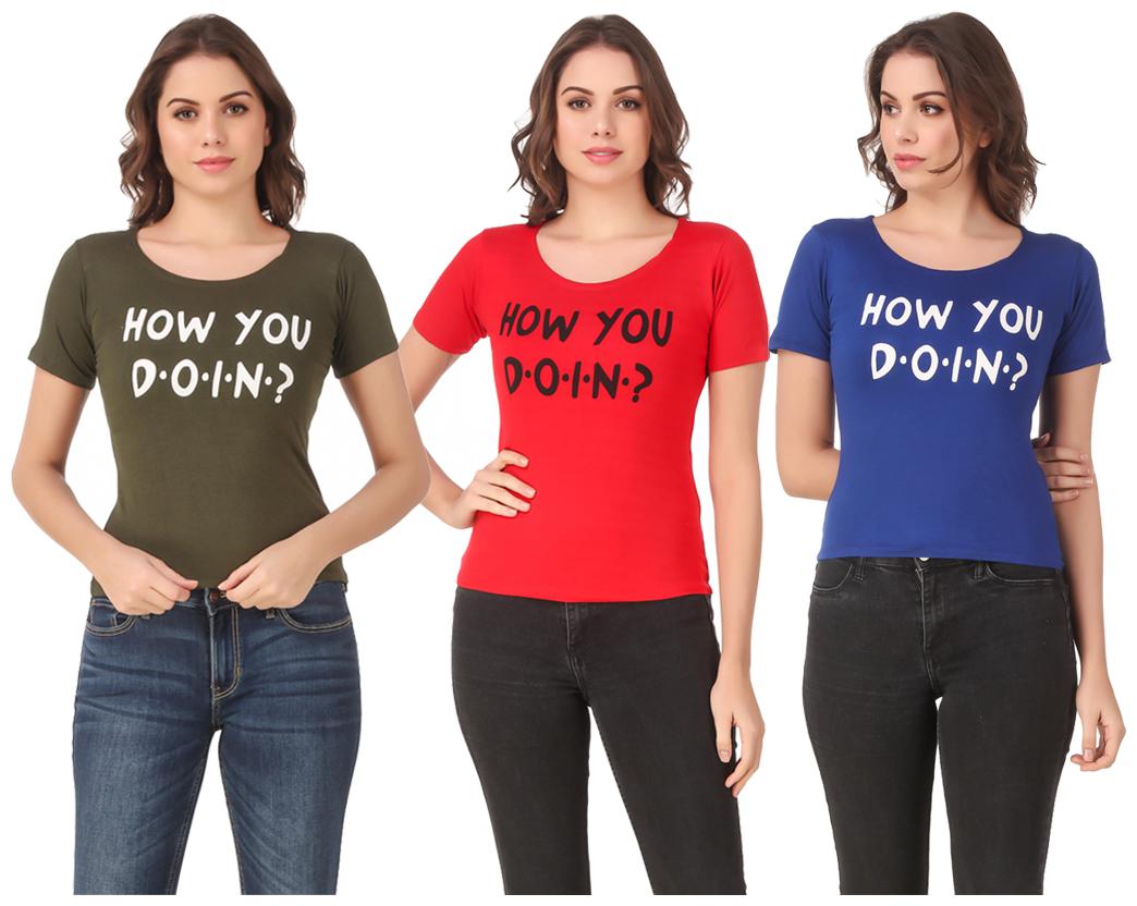 

Krishty Trading Lycra Casual Regular T Shirt Multi