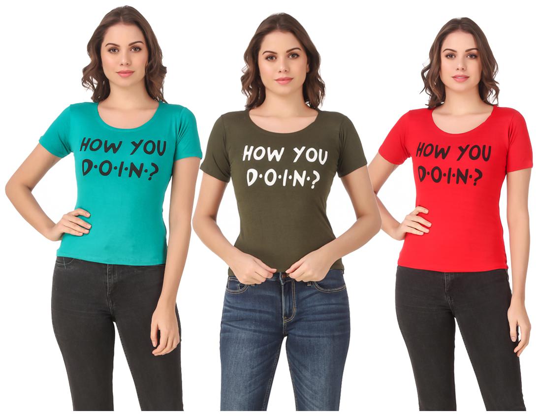 

Krishty Trading Lycra Casual Regular T Shirt Multi