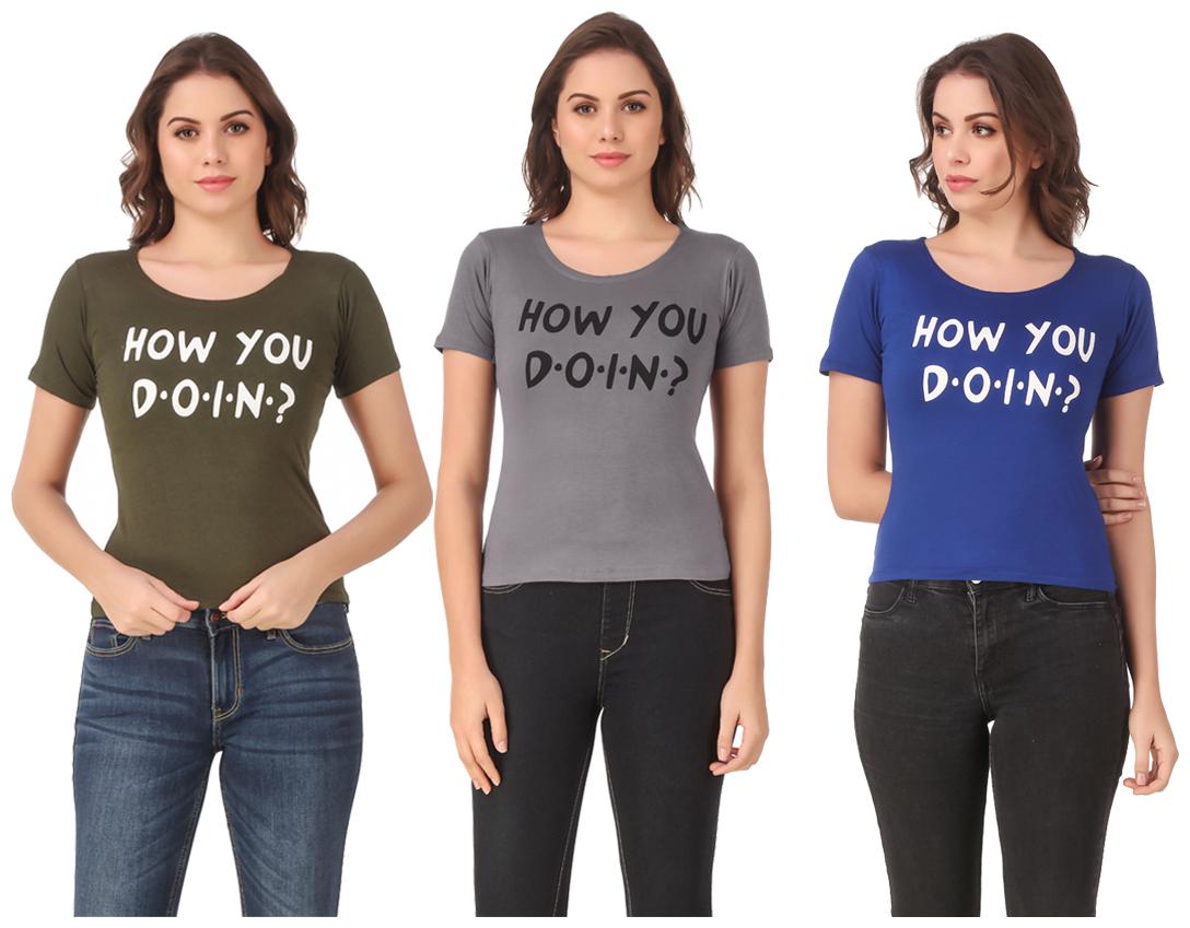 

Krishty Trading Lycra Casual Regular T Shirt Multi