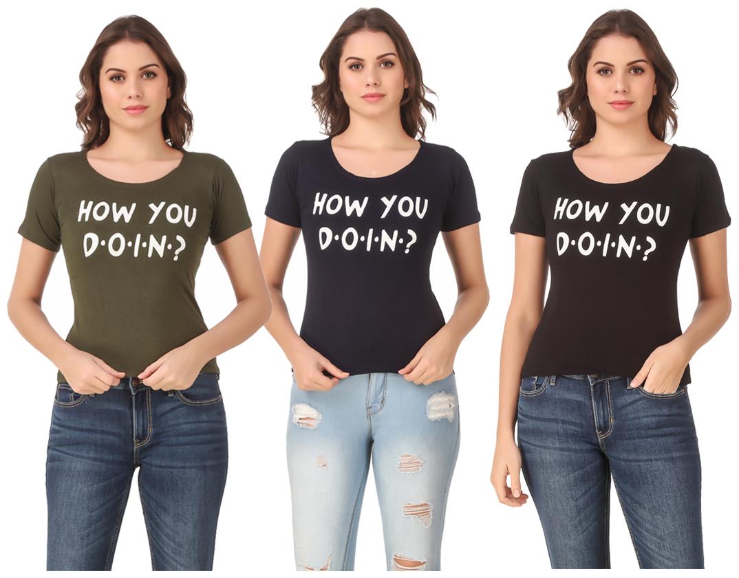 

Krishty Trading Lycra Casual Regular T Shirt Multi