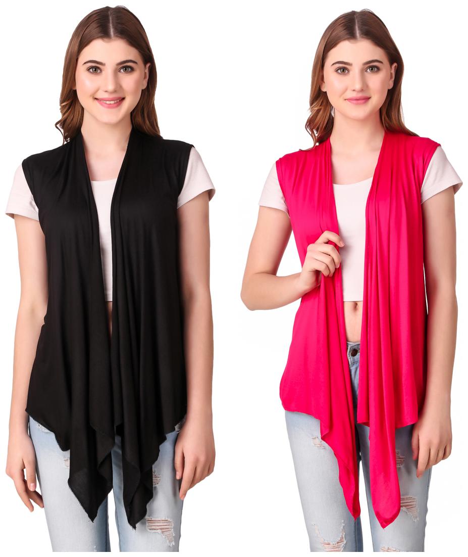 

Krishty Trading Women Shrug - Black Pink