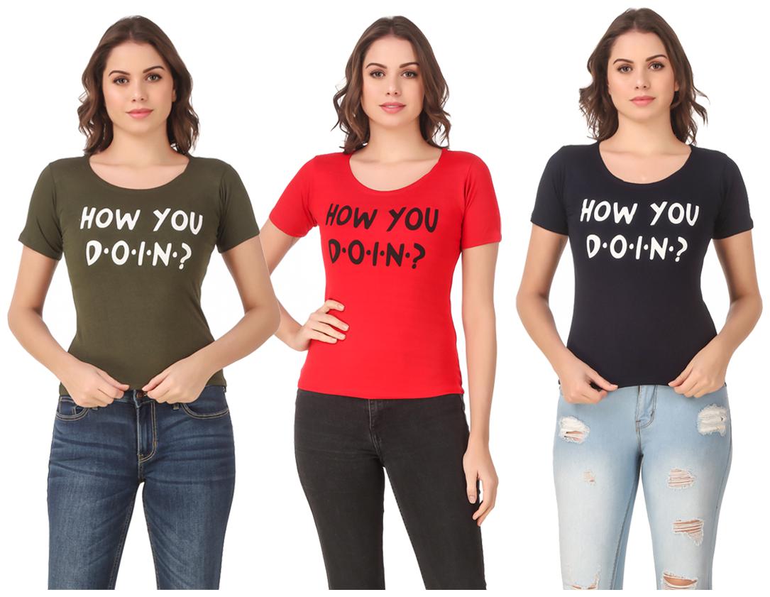 

Krishty Trading Lycra Casual Regular T Shirt Multi