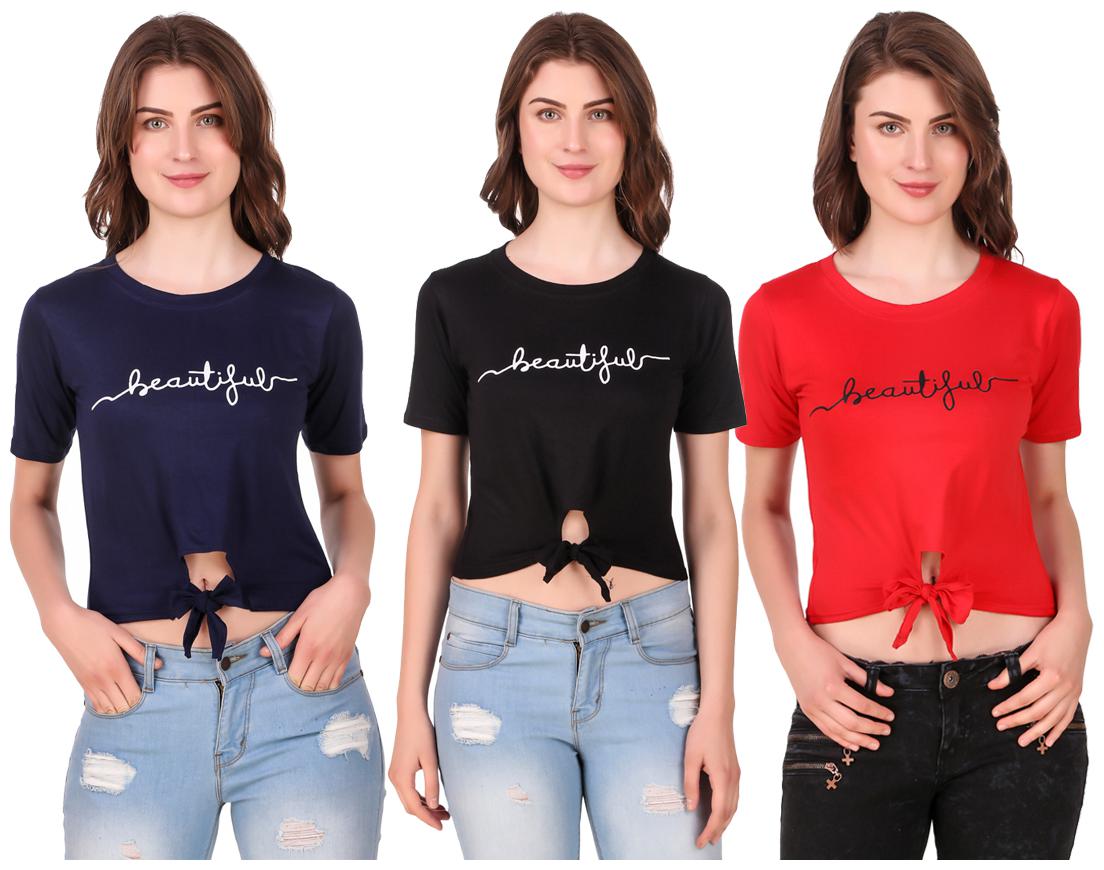 

Krishty Trading Women Printed Crop top - Multi