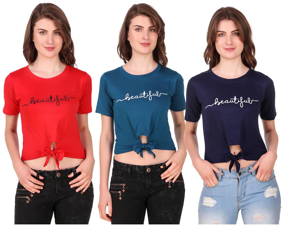 

Krishty Trading Women Printed Crop top - Multi