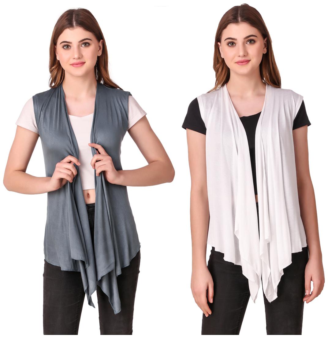 

Krishty Trading Women Shrug - Grey White