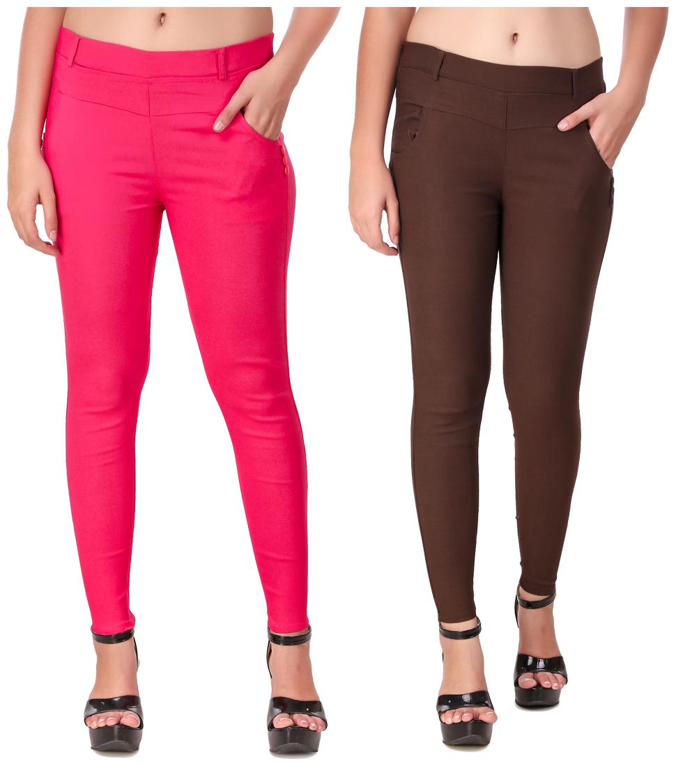 

Krishty Trading Women Pink Brown Skinny fit Jegging