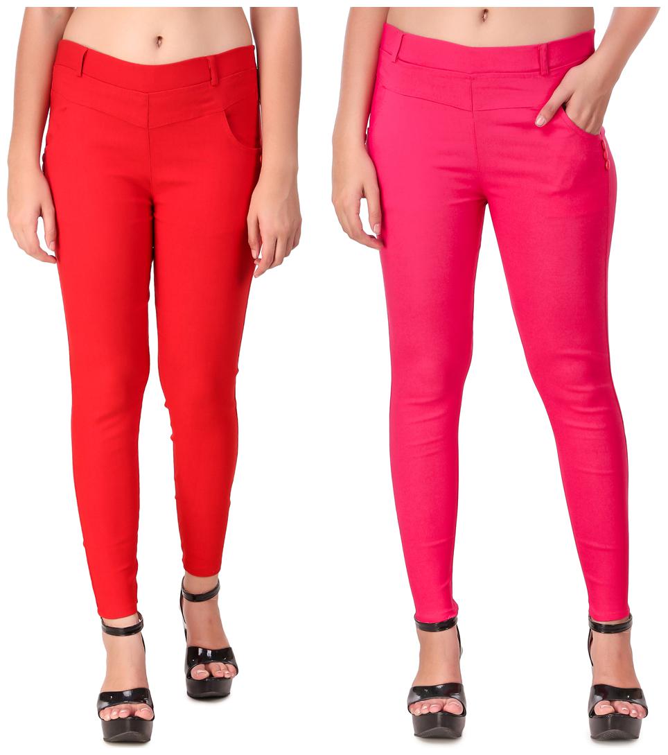 

Krishty Trading Women Red Pink Skinny fit Jegging