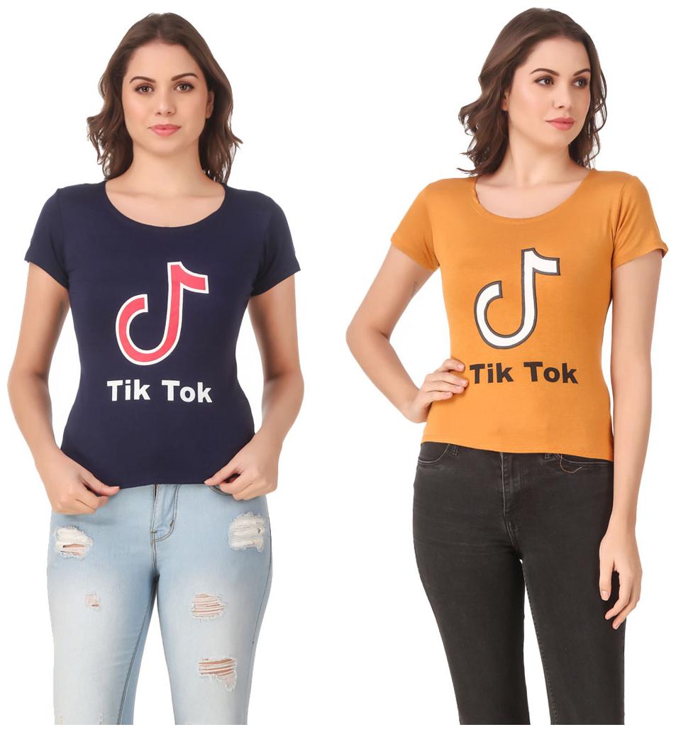 

Krishty Trading Lycra Printed Navy Yellow Color T-Shirt