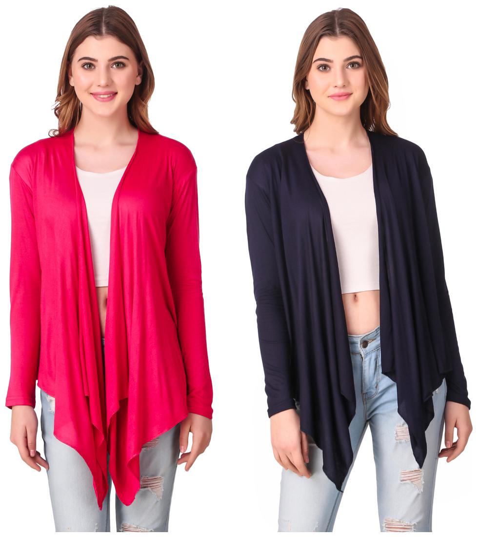 

Krishty Trading Casual Wear Shrug for women Pink Navy Blue