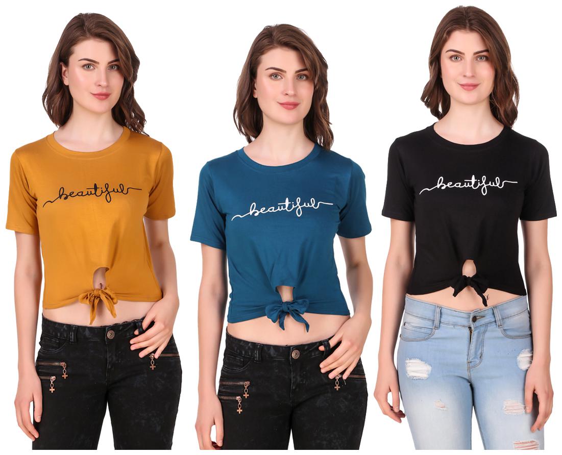 

Krishty Trading Women Printed Crop top - Multi