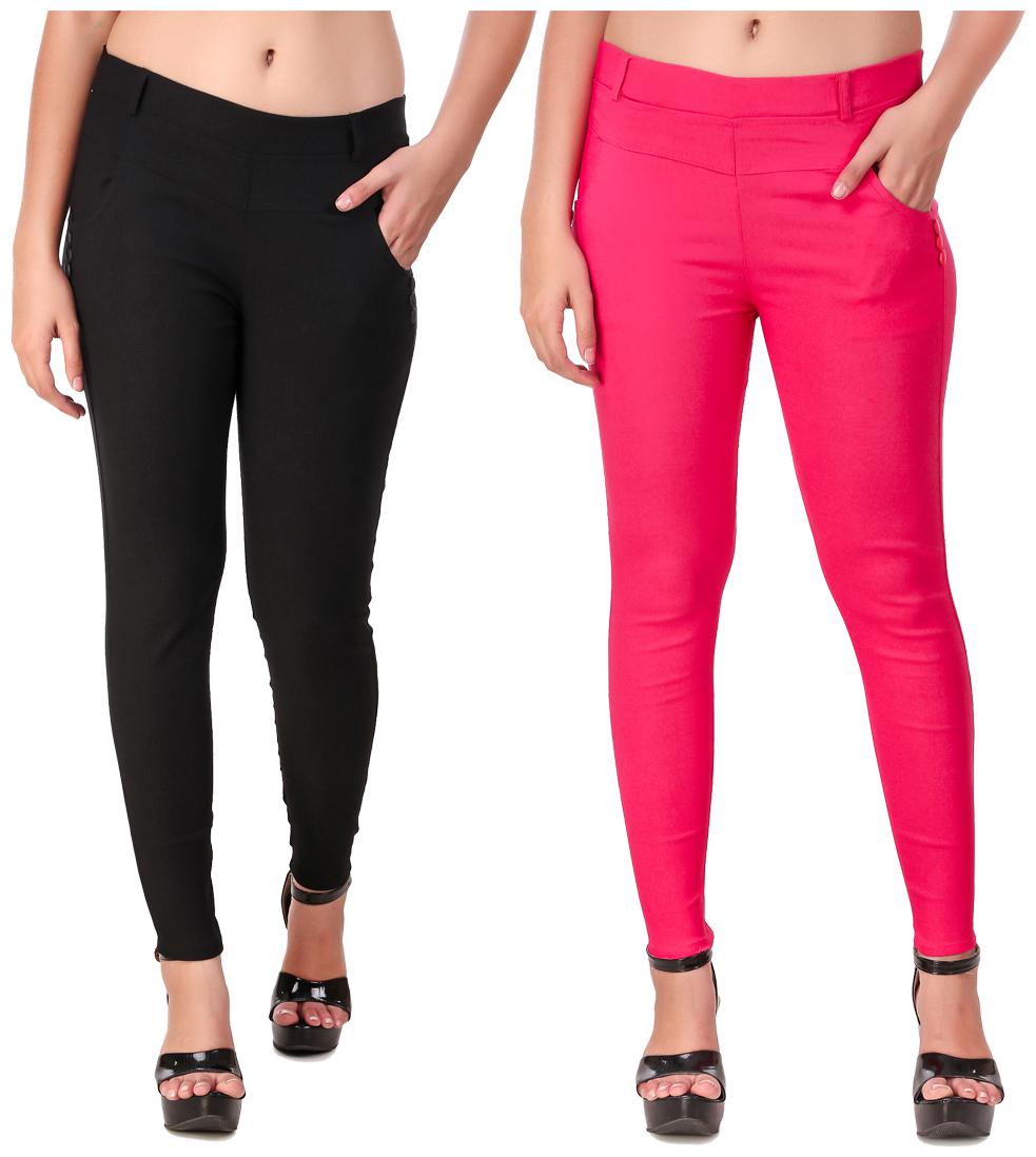 

Krishty Trading Women Black Pink Skinny fit Jegging