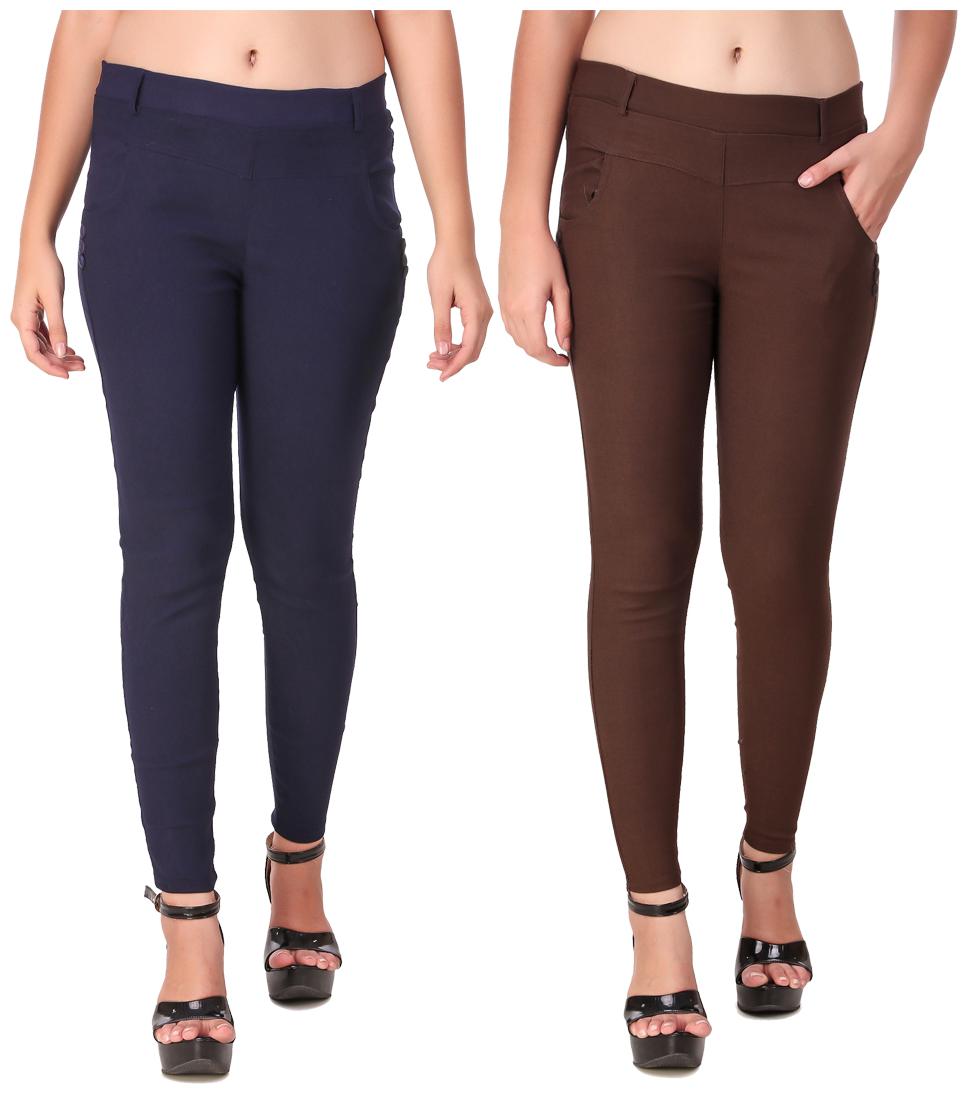 

Krishty Trading Women Blue Brown Skinny fit Jegging