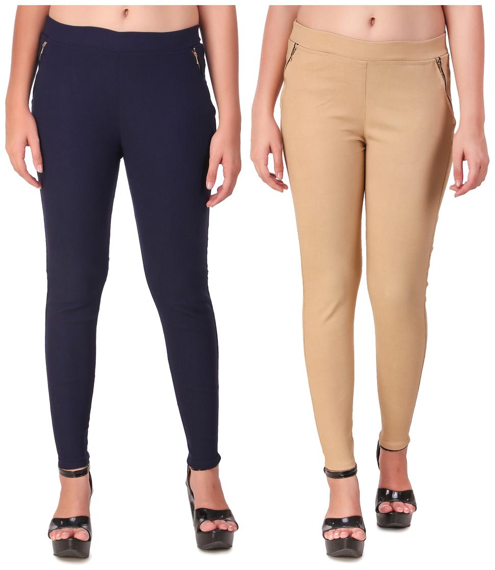 

Krishty Trading Women Blue Beige Skinny fit Jegging