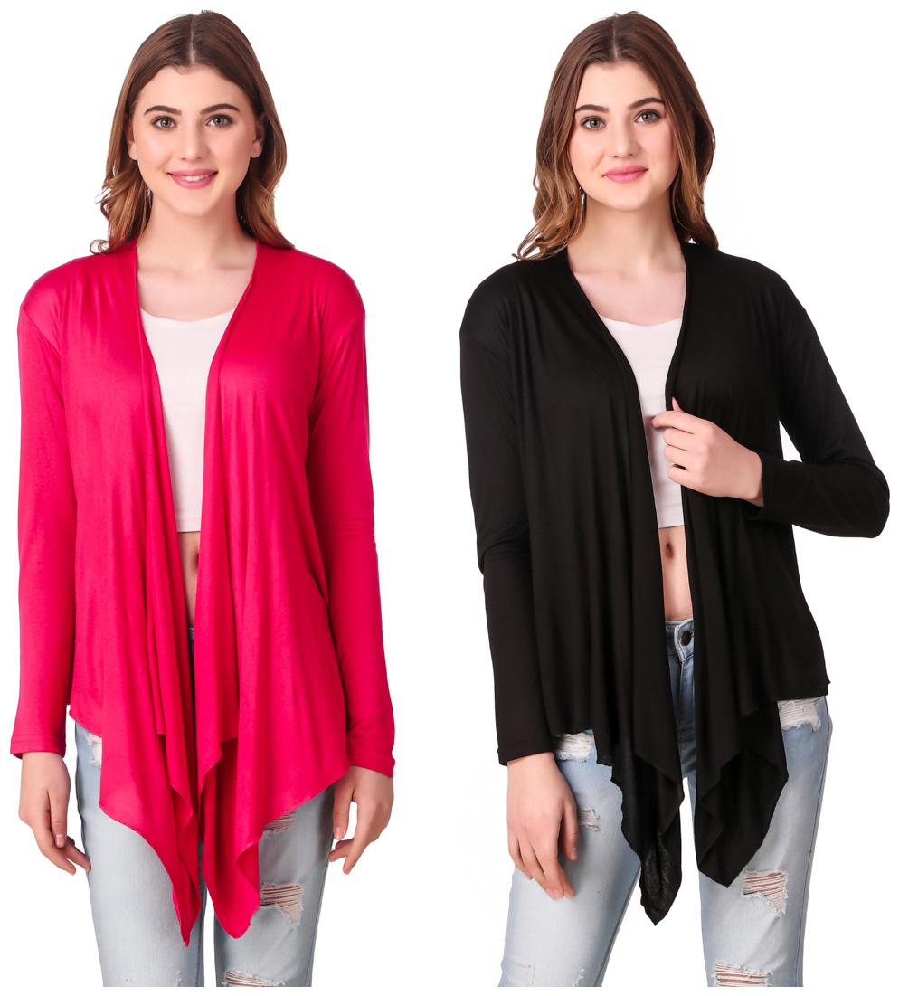 

Krishty Trading Women Shrug - Pink Black