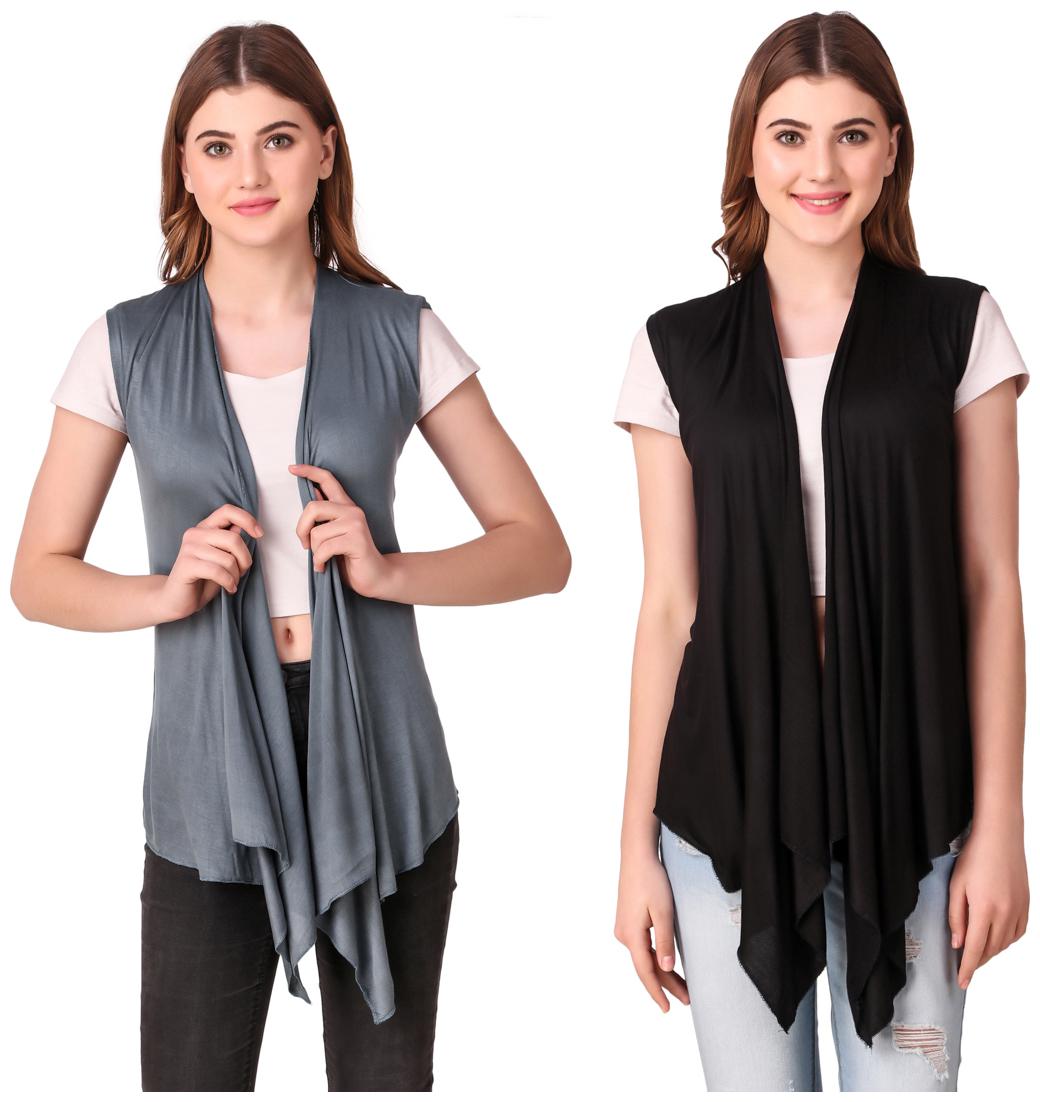 

Krishty Trading Women Shrug - Grey Black