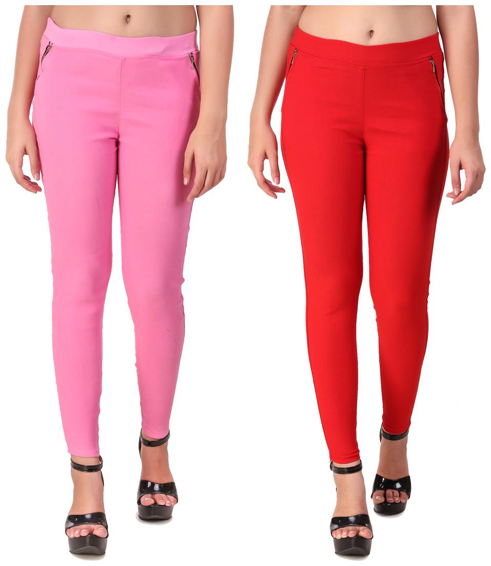 

Krishty Trading Women Pink Red Skinny fit Jegging