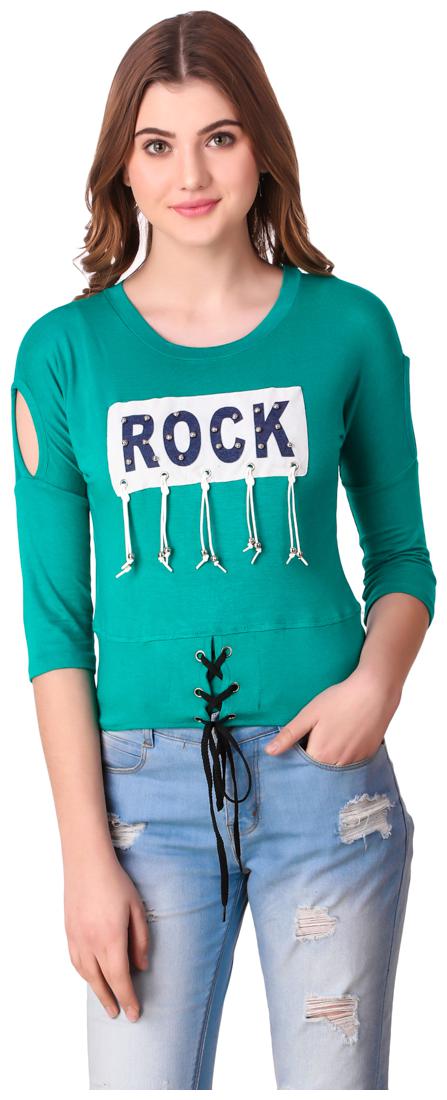 

Krishty Trading Women Printed Crop top - Green