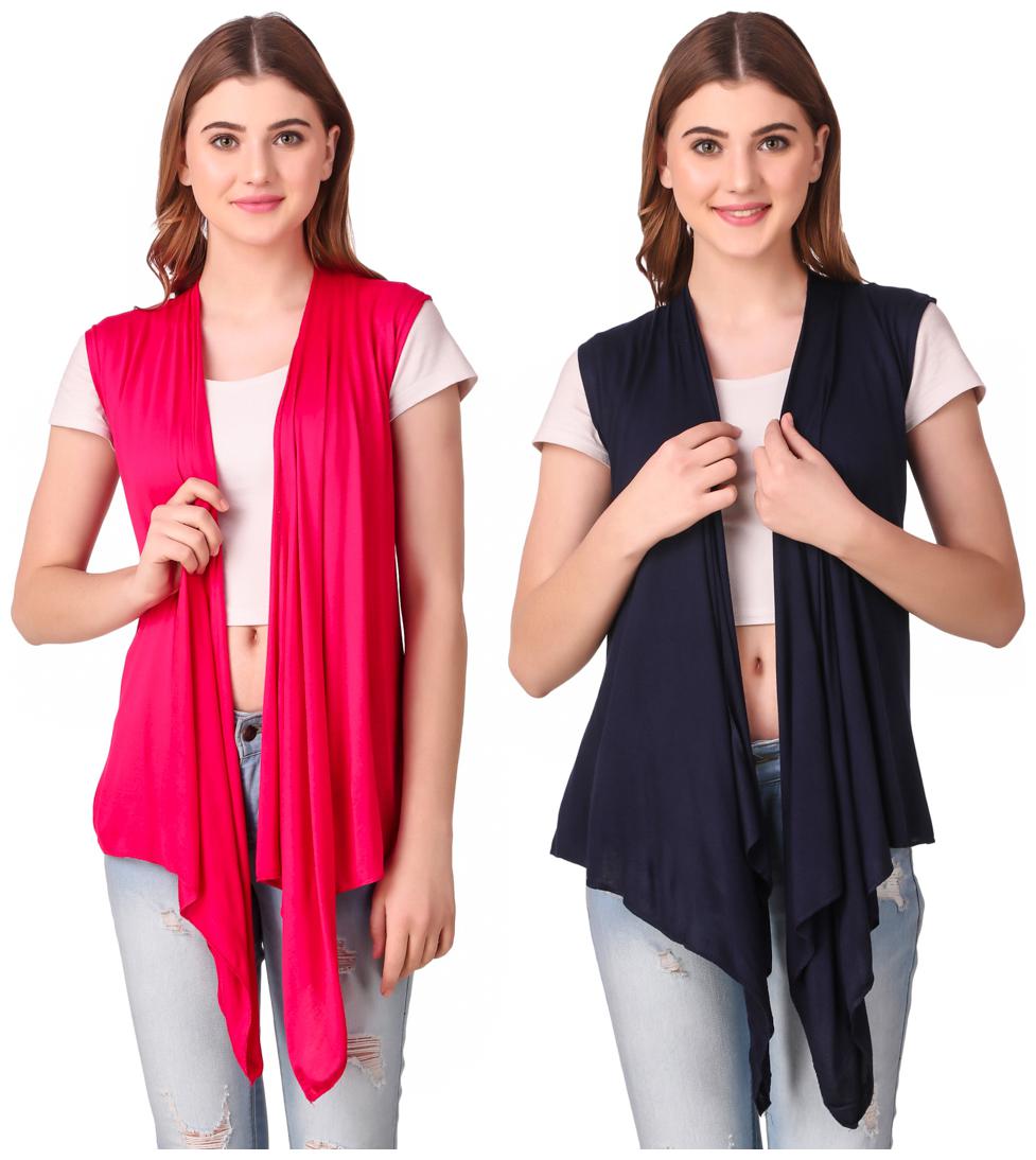 

Krishty Trading Casual Wear Shrug for women Pink Navy Blue