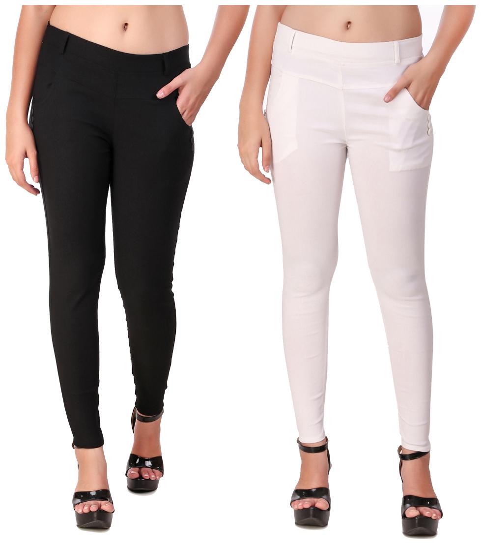 

Krishty Trading Women Black White Skinny fit Jegging