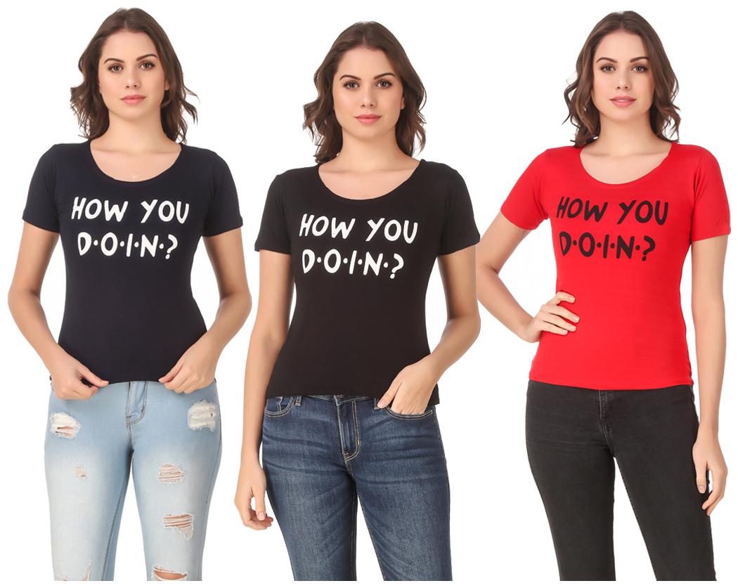 

Krishty Trading Lycra Casual Regular T Shirt Multi