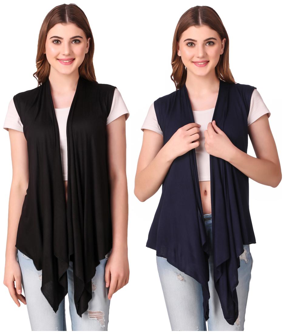 

Krishty Trading Casual Wear Shrug for women Black Navy Blue