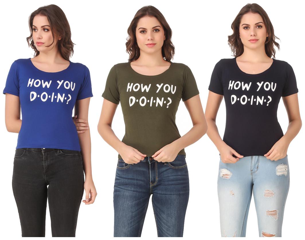 

Krishty Trading Lycra Casual Regular T Shirt Multi