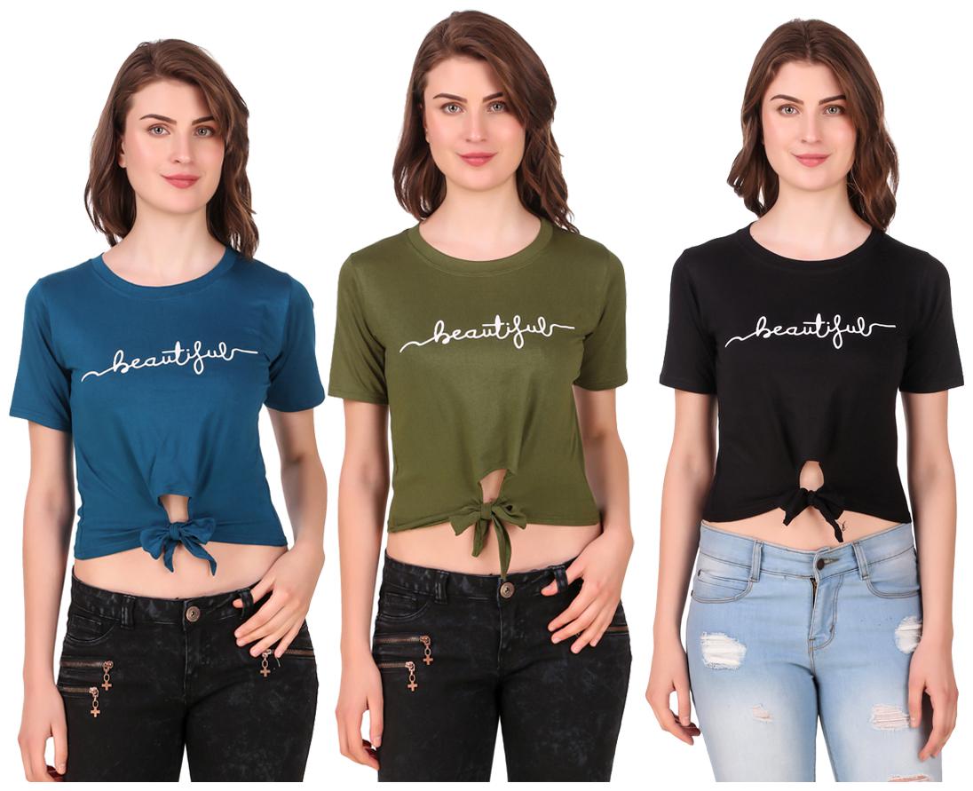 

Krishty Trading Women Printed Crop top - Multi