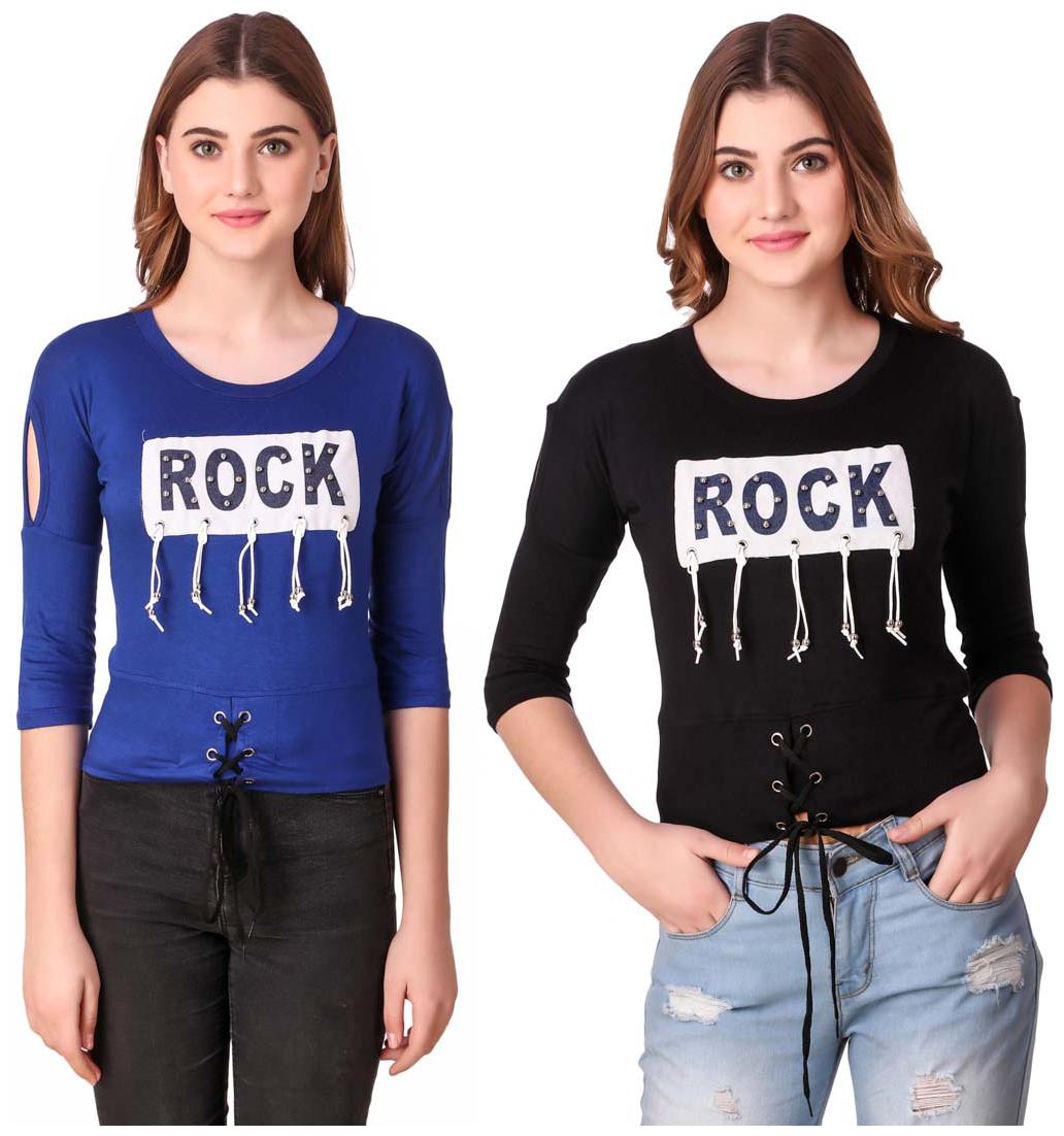 

Krishty Trading Women Printed Crop top - Multi