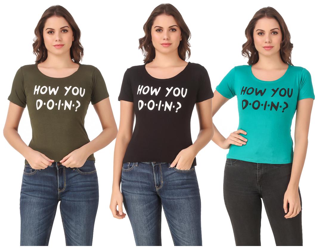 

Krishty Trading Lycra Casual Regular T Shirt Multi