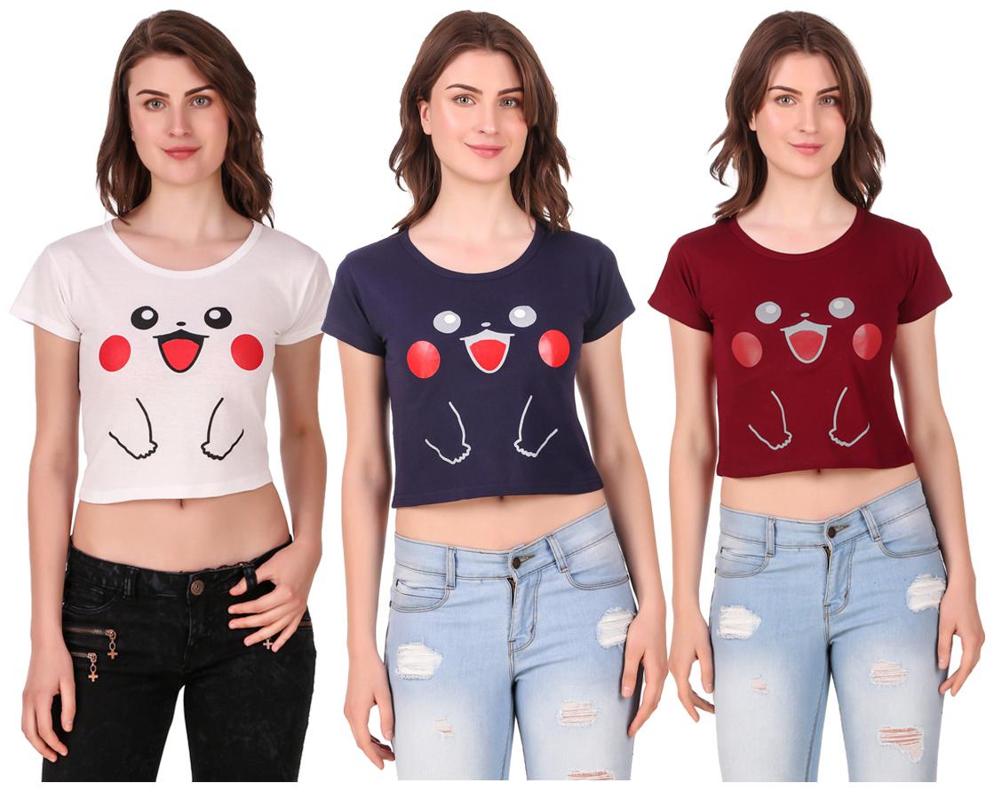 

Krishty Trading Women Printed Crop top - Multi