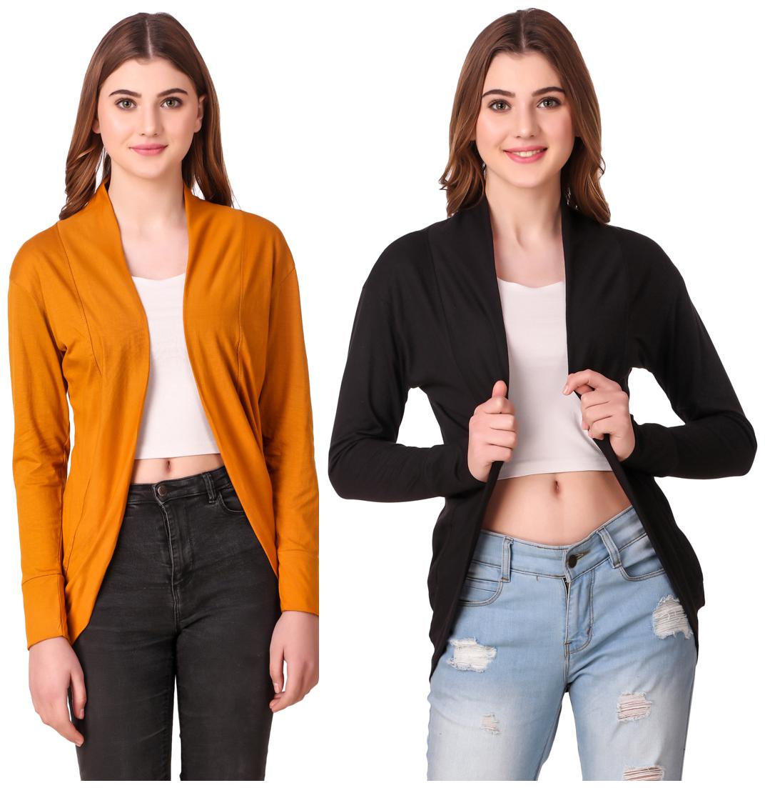 

Krishty Trading Casual Wear Shrug for women Maroon Navy Blue