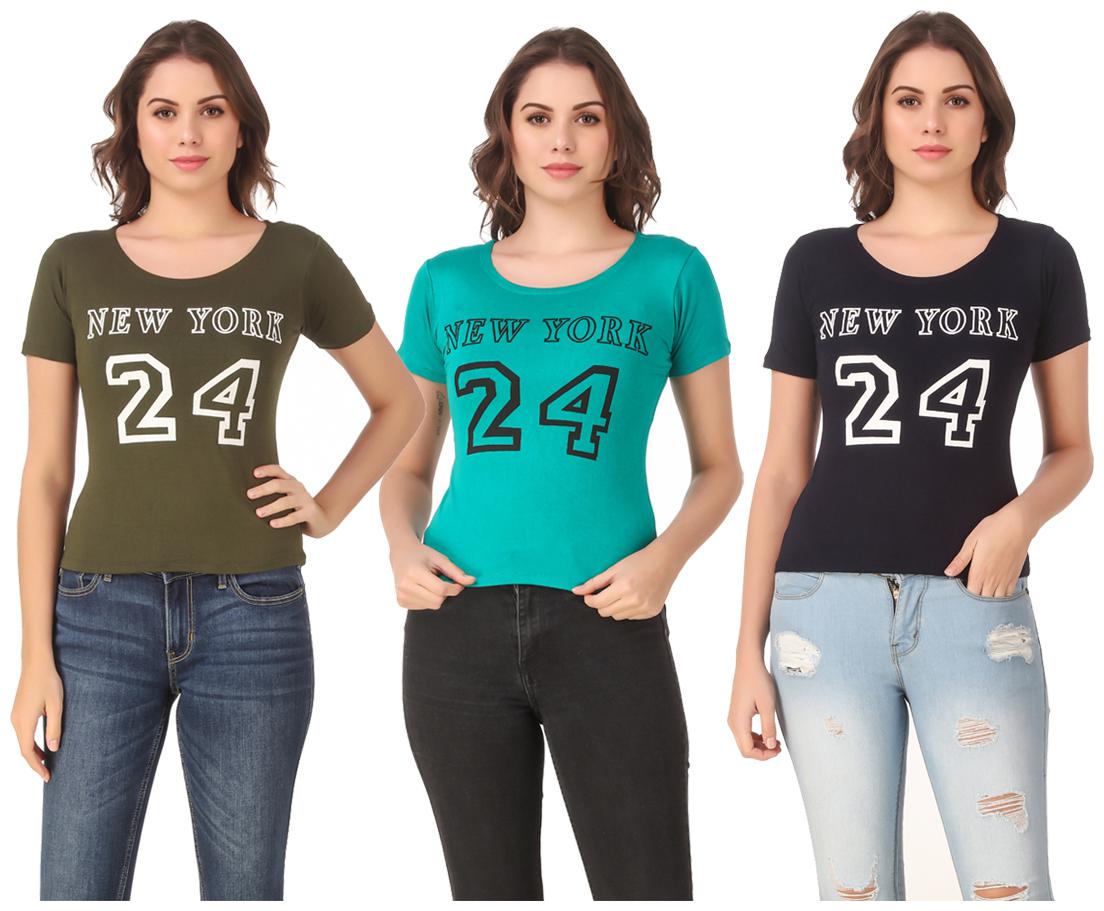 

Krishty Trading Lycra Casual Regular T Shirt Multi