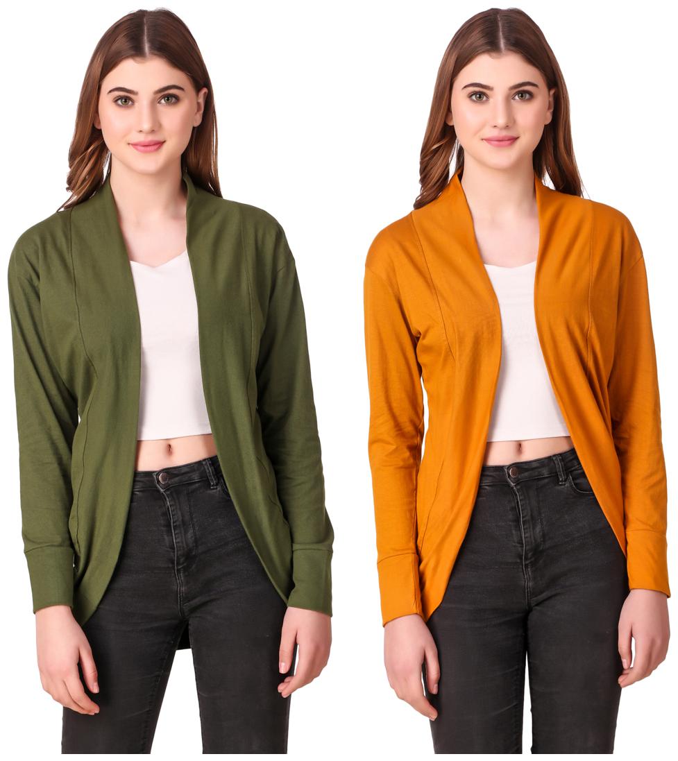

Krishty Trading Women Shrug - Green Yellow