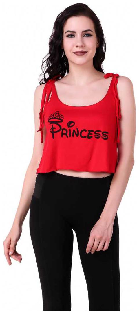 

Krishty Trading Women Printed Crop top - Red