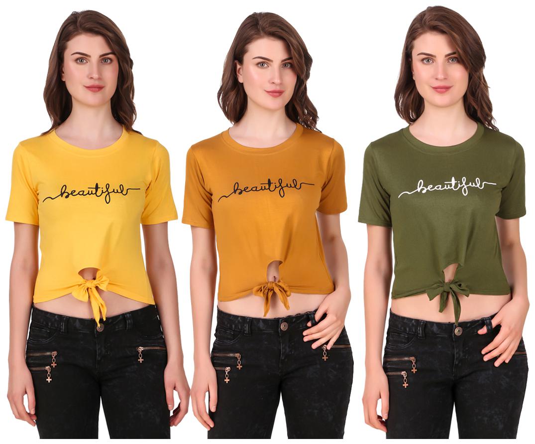 

Krishty Trading Women Printed Crop top - Multi