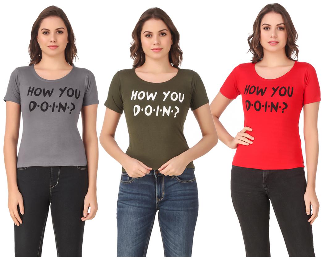 

Krishty Trading Lycra Casual Regular T Shirt Multi