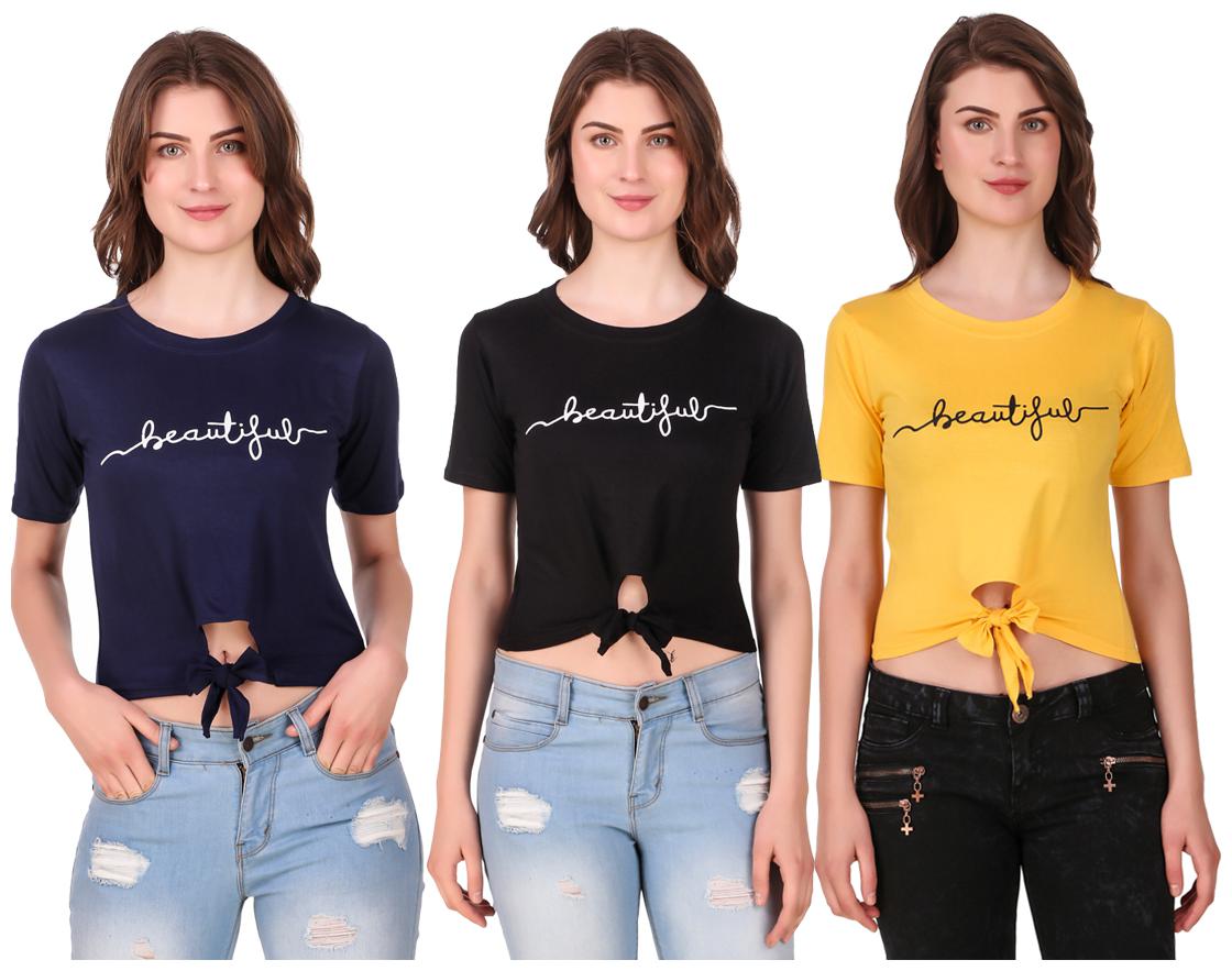 

Krishty Trading Women Printed Crop top - Multi