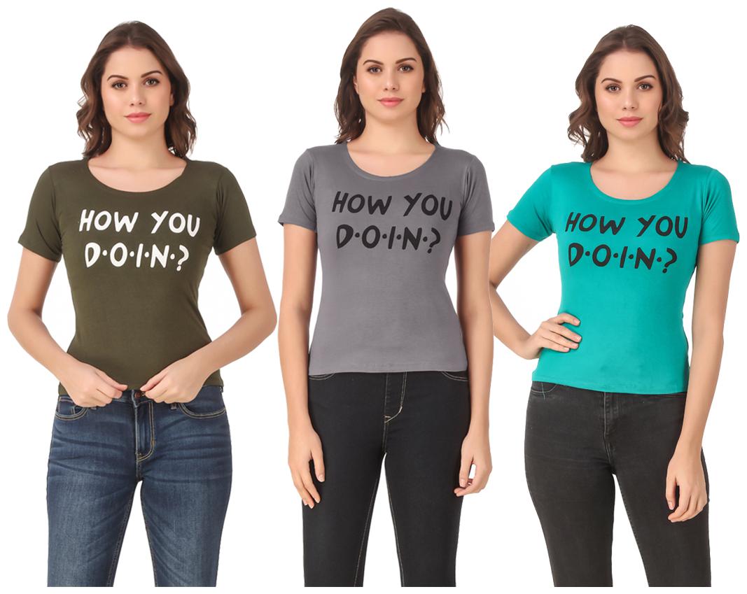 

Krishty Trading Lycra Casual Regular T Shirt Multi