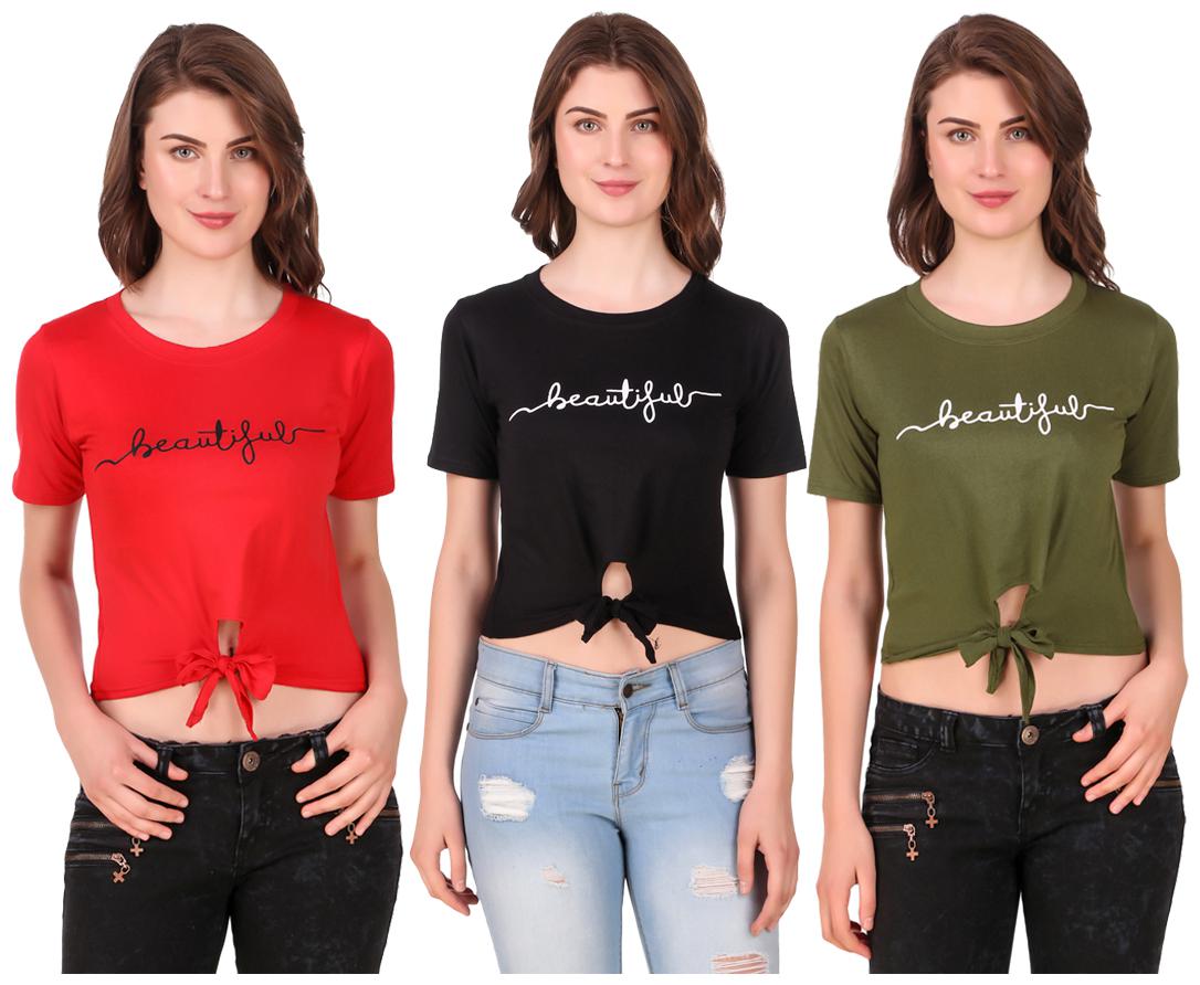 

Krishty Trading Women Printed Crop top - Multi