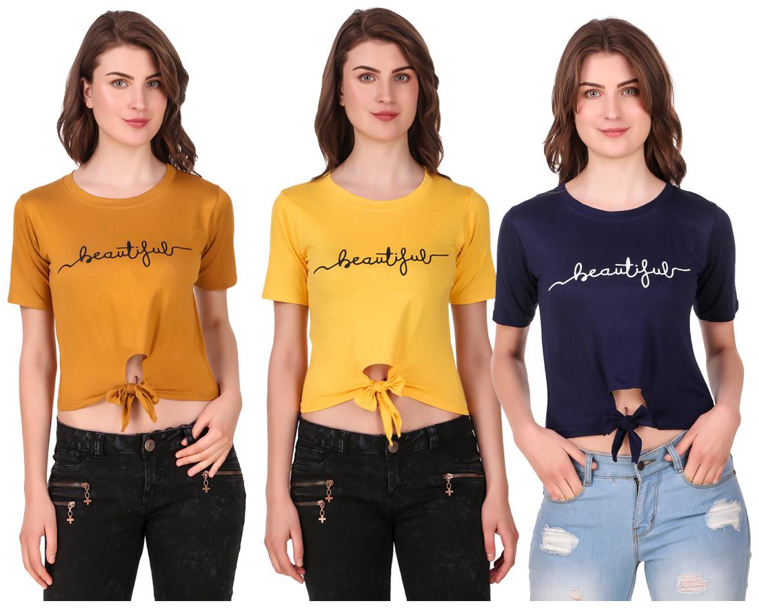 

Krishty Trading Women Printed Crop top - Multi