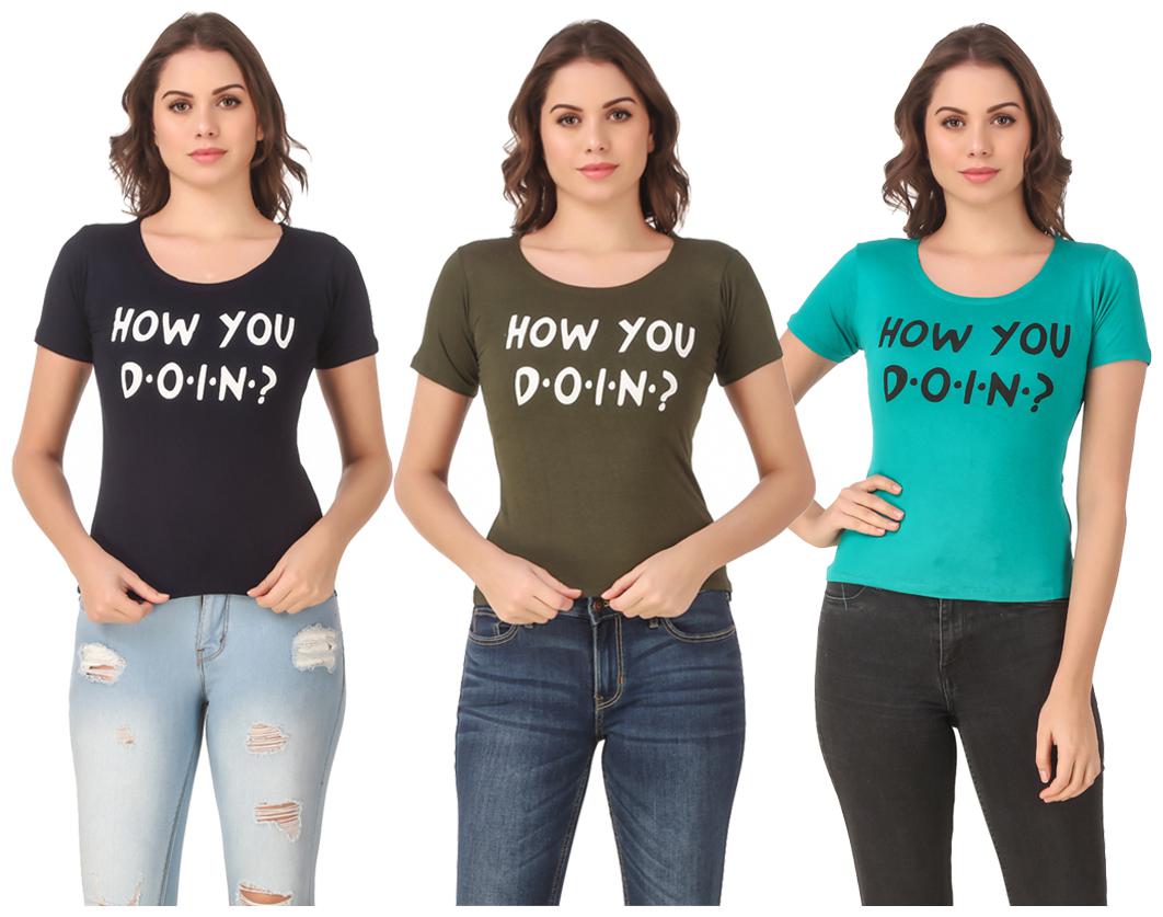 

Krishty Trading Lycra Casual Regular T Shirt Multi