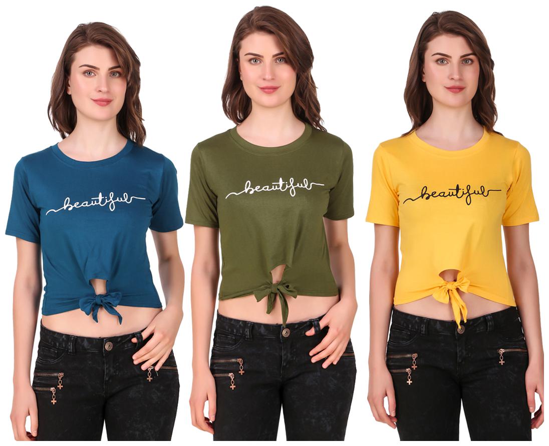 

Krishty Trading Women Printed Crop top - Multi