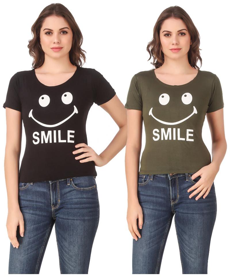 

Krishty Trading Lycra Printed Black Green Color T-Shirt