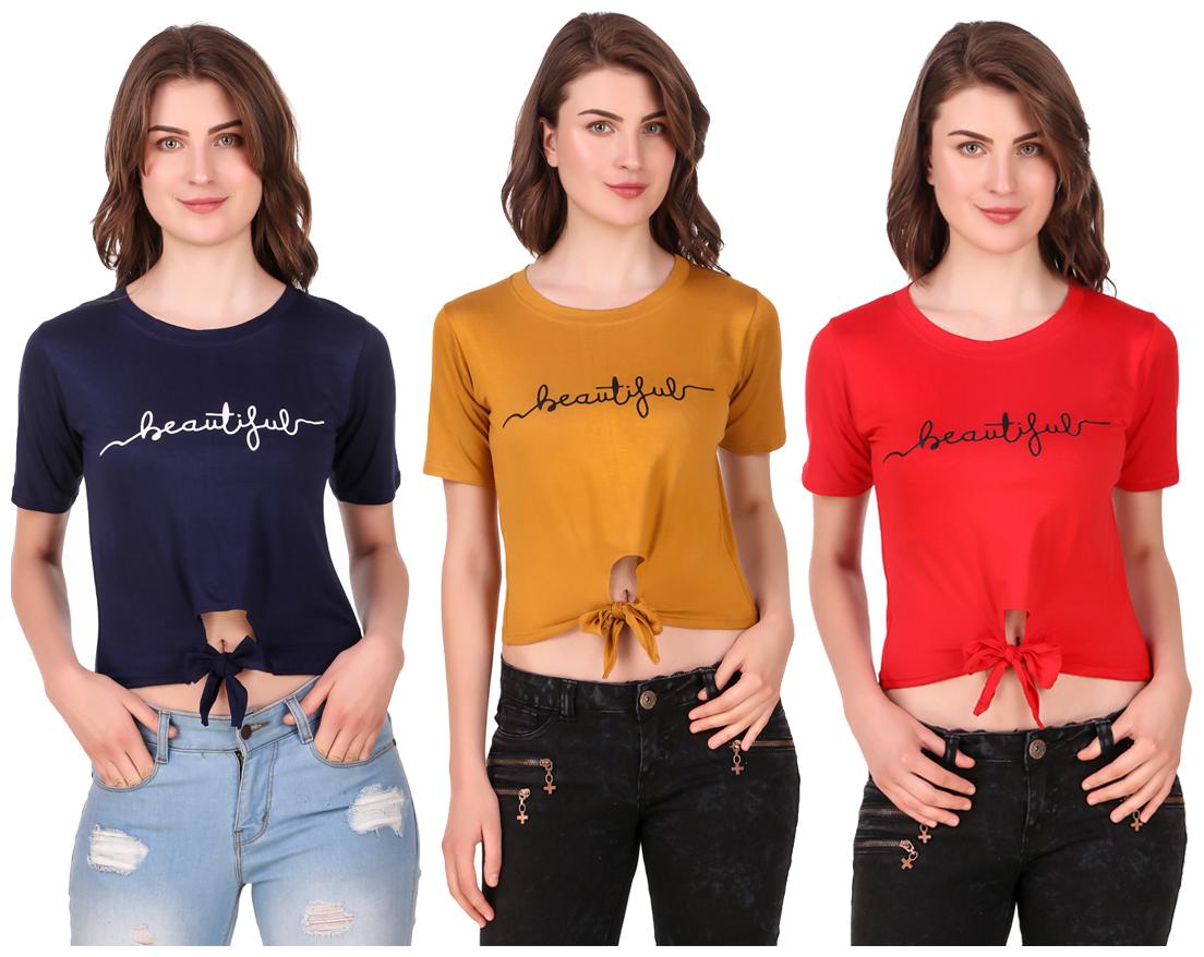 

Krishty Trading Women Printed Crop top - Multi