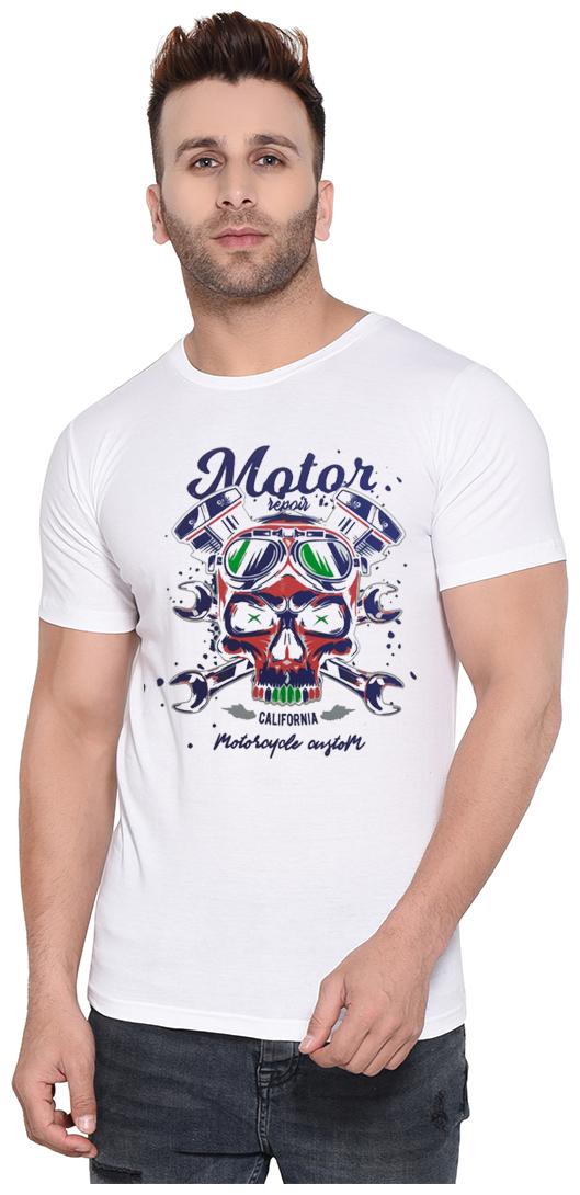 

Kroptee Men White Regular fit Cotton Blend Round neck T-Shirt - Pack Of 1
