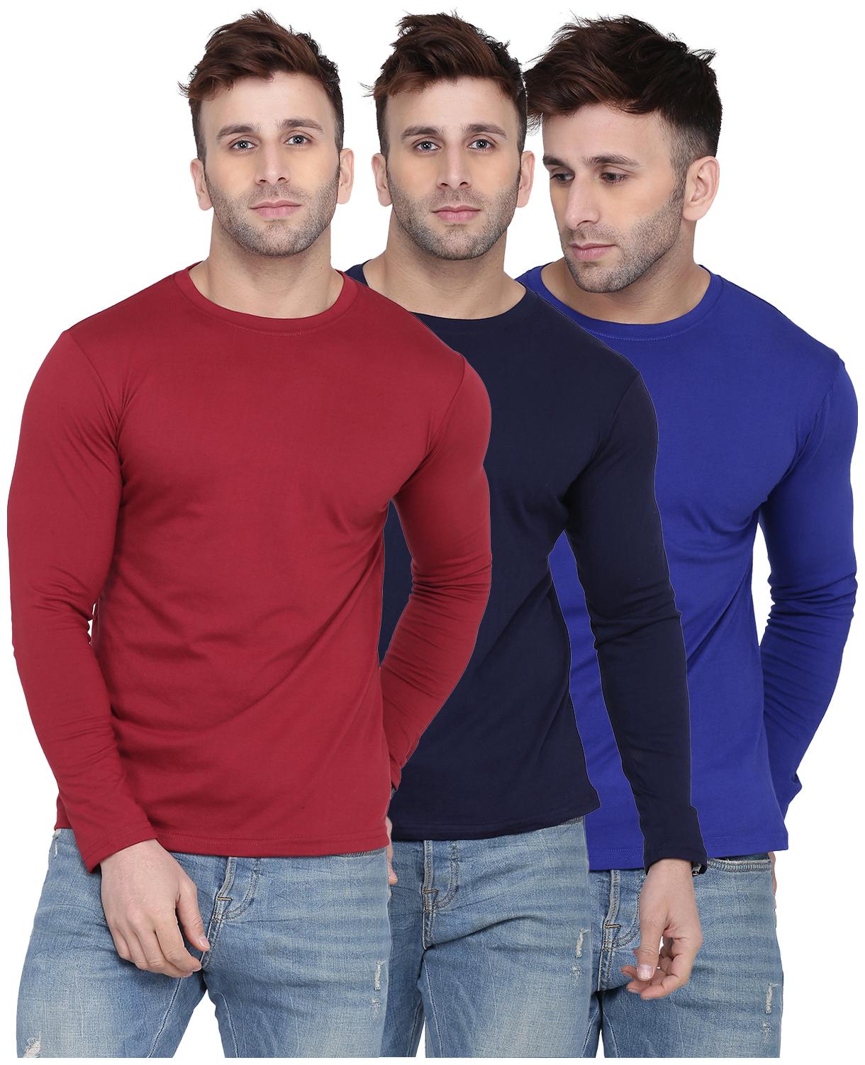 

Kroptee Men Multi Regular fit Cotton Blend Round neck T-Shirt - Pack Of 3