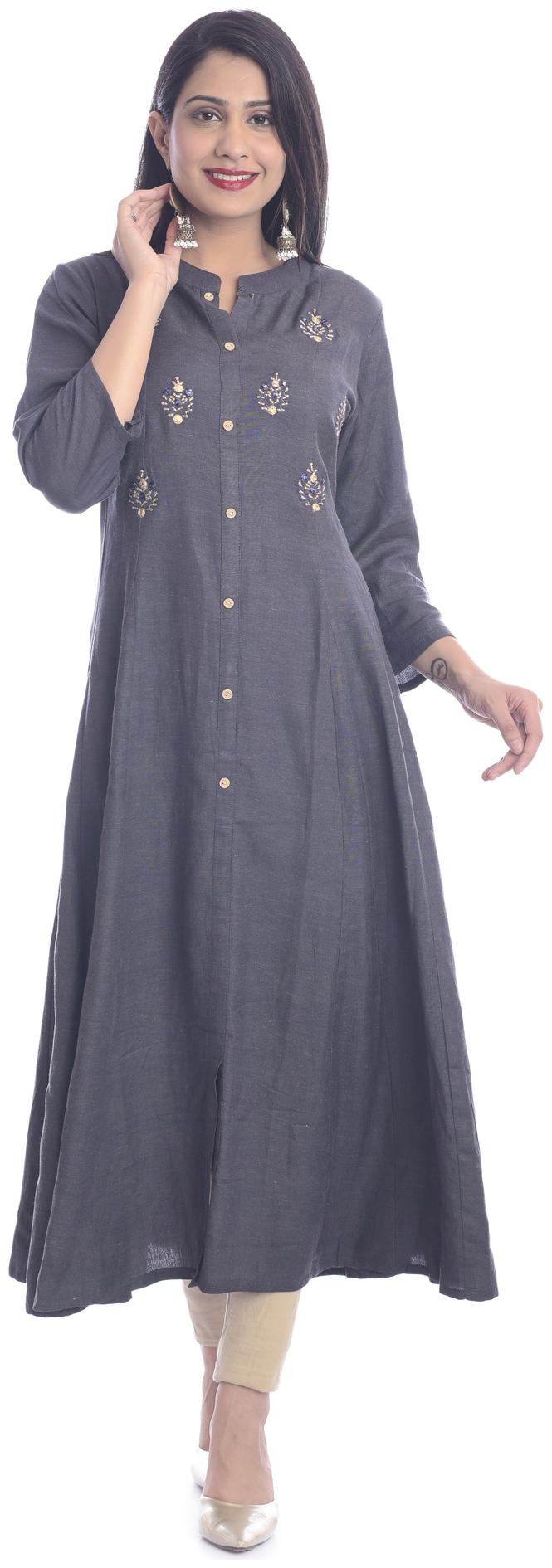 

Kumudini Women Blue Embroidered Pleated Kurti
