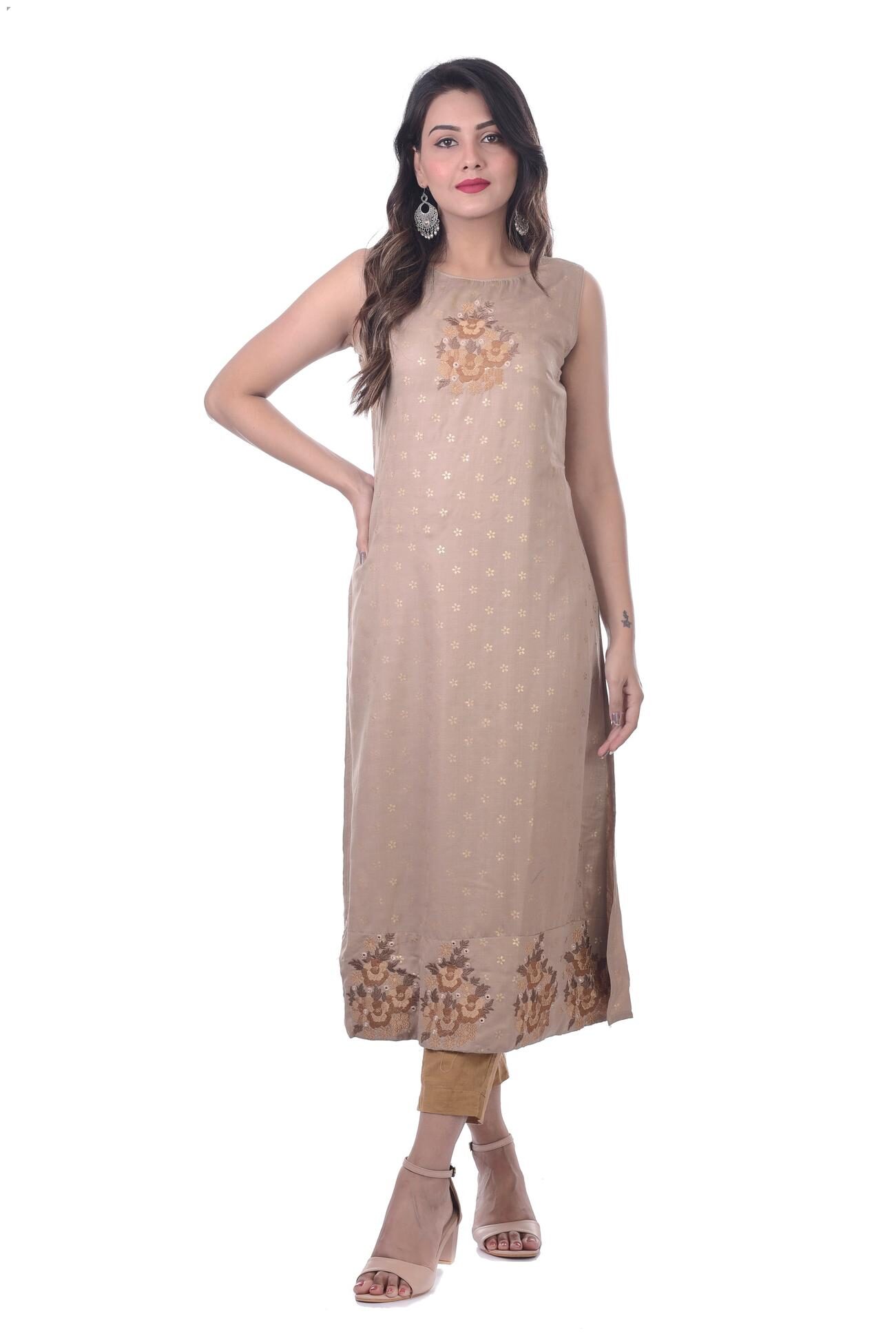

Kumudini Women Grey Embroidered Regular Kurti